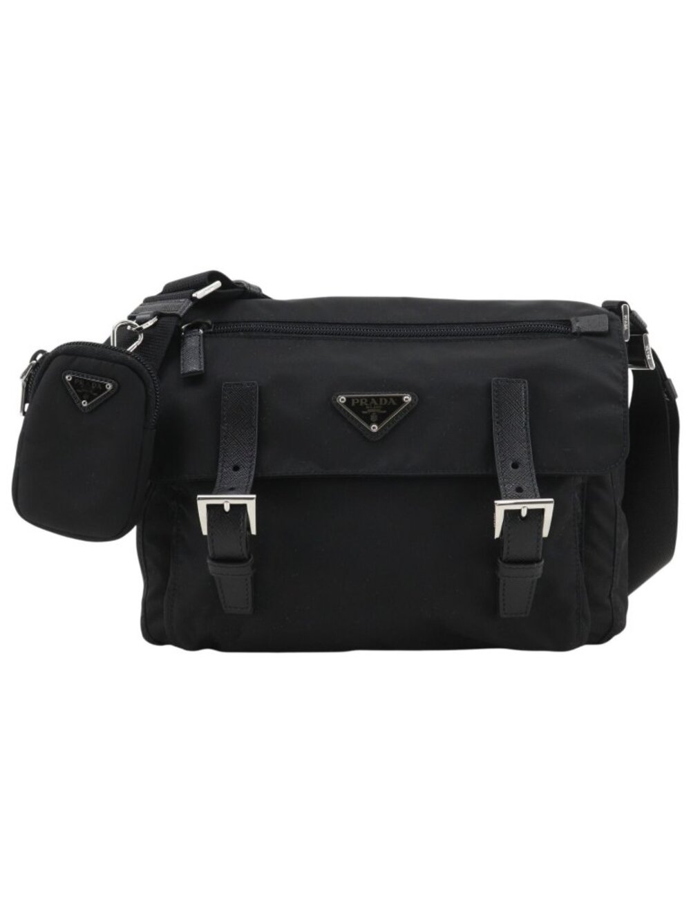 Prada Messenger Bag Nylon Nero Black